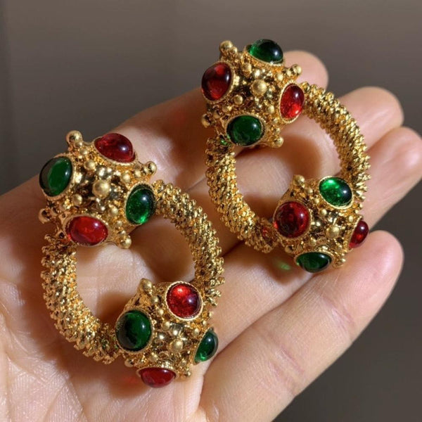 Veile Studios Glass Ball High End And Niche Ladies Women Clip Jewelry Earrings