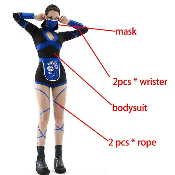 Women  Ninja Costume Anime Dragon Samurai Cosplay Jumpsuit Uniform Suit Female Adult Halloween Anime Costumes Women