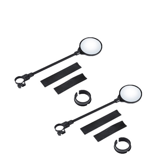 Bike Mirror Adjustable Handlebar Rear View For Mountain Road Bicycle 2 Pack (Black) Mirrors