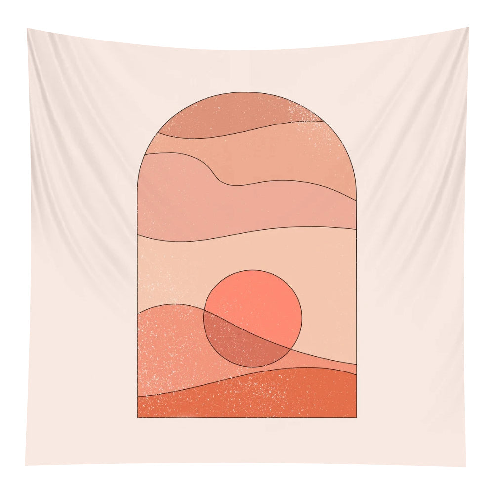 Tapestry Pink Sun 200X150cm Psychedelic Scene Art Bohemian Decorative Sheet Tapestries