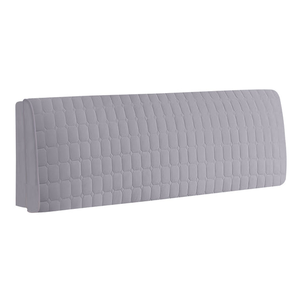 Light Gray Cube Pattern Quilted Velvet Bed Headboard Cover Headboards & Footboards