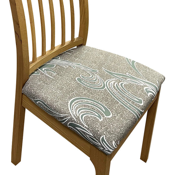 Chair Cover Light Brown Random Wave Print Stretch Seat For Dinning Kitchen Slipcovers