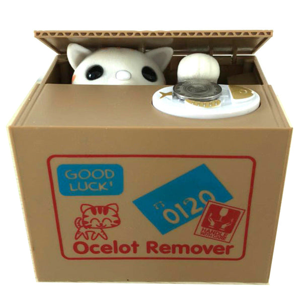 Automated Plastic Coin Bank In Panda/Cat Shape Electronic Deposit Savings For Kids Great Gift Money Boxes