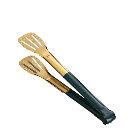 Stainless Steel Bbq Tongs With Coloured Handle Salad Meat Grilling Clip Gold Green Barbecue Tools