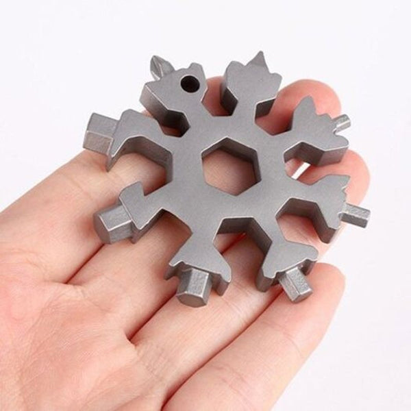 18 In Multi Function Snowflake Tool Card Silver
