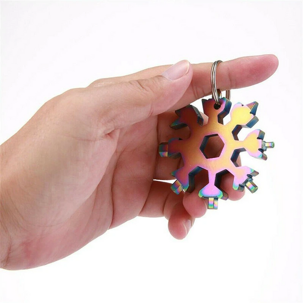 2Pcs 8 In 1 Stainless Steel Snowflakes Multi Tool Camp Survival Hiking Key Ring Multi Tools