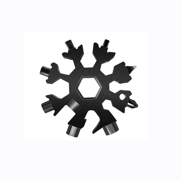 2Pcs 8 In 1 Stainless Steel Snowflakes Multi Tool Camp Survival Hiking Key Ring Multi Tools