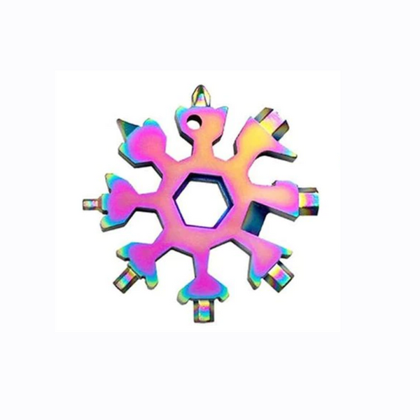 2Pcs 8 In 1 Stainless Steel Snowflakes Multi Tool Camp Survival Hiking Key Ring Multi Tools