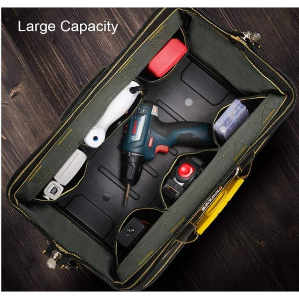 Power Tools 18 Inch Hardware Kit Bag Close Top Heavy Duty Moulded Base Storage Box With Shoulder Strap