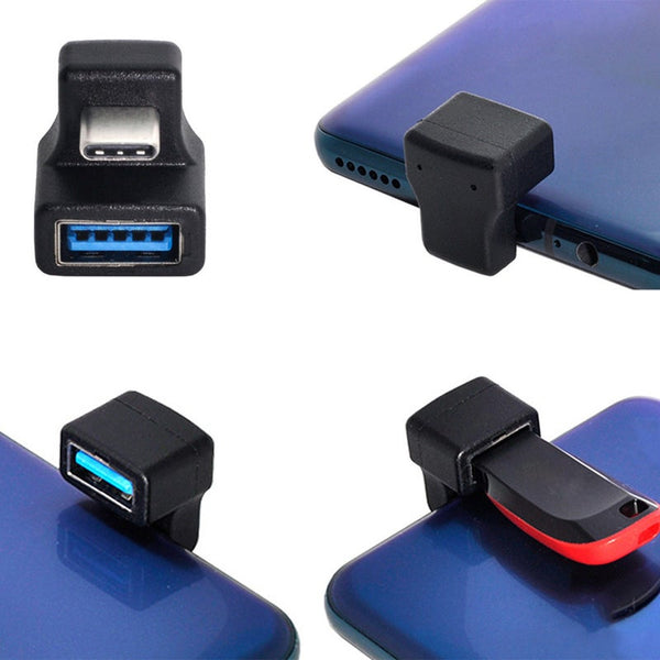 180 Degree Up Down Angled Type C Usb Female Extension Adapter For Cell Phone Tablet Usb Cables Hubs & Adapters