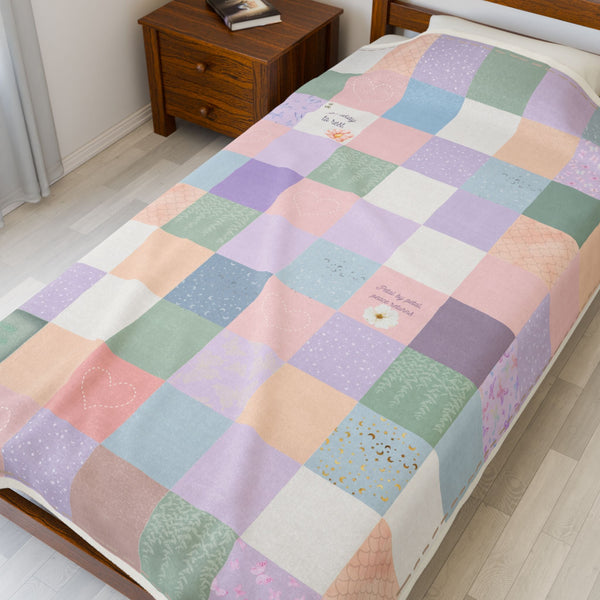 Soft Snuggly Cuddly Pastel Blanket 60X80" Gentle Aesthetic Velveteen Plush Self Care Littlespace Gift Blankets