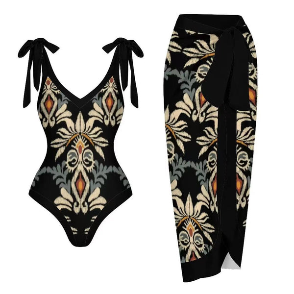 And American One Piece Gauze Skirt Swimsuit Sunscreen Set Skirts