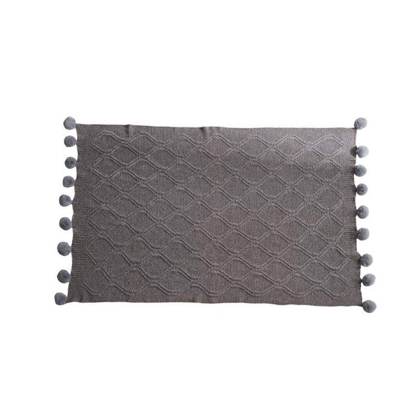 130Cm X 160Cm Warm Cozy Knitted Throw Grey Blankets