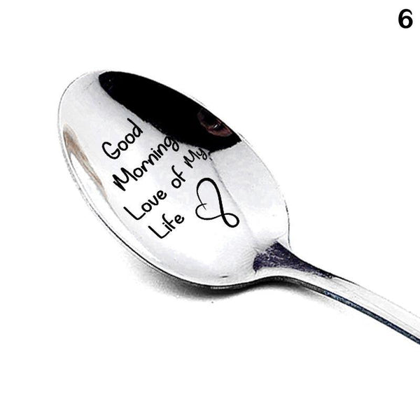 Valentine's Day Gift Stainless Steel Long Handle Spoon With Love Quotes Spoons