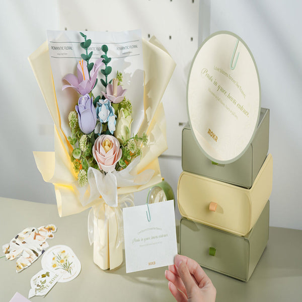 Robotime 3D Plastic Flower Puzzle Spring Time Bouquet Diy Model Kits For Gift Af01j Puzzles