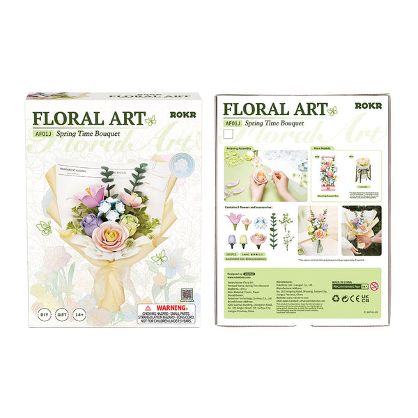 Robotime 3D Plastic Flower Puzzle Spring Time Bouquet Diy Model Kits For Gift Af01j Puzzles