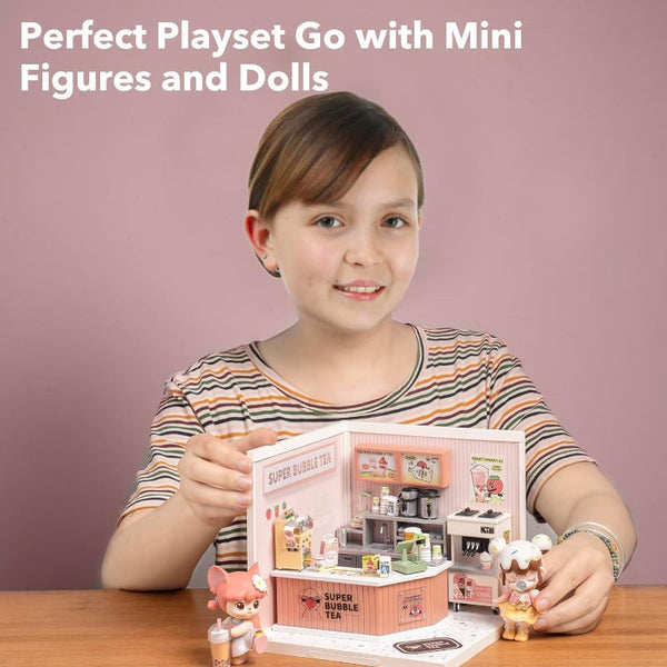 Robotime Diy Miniature Dollhouse Kits Super Creator Double Joy Bubble Tea Dw006 Puzzles