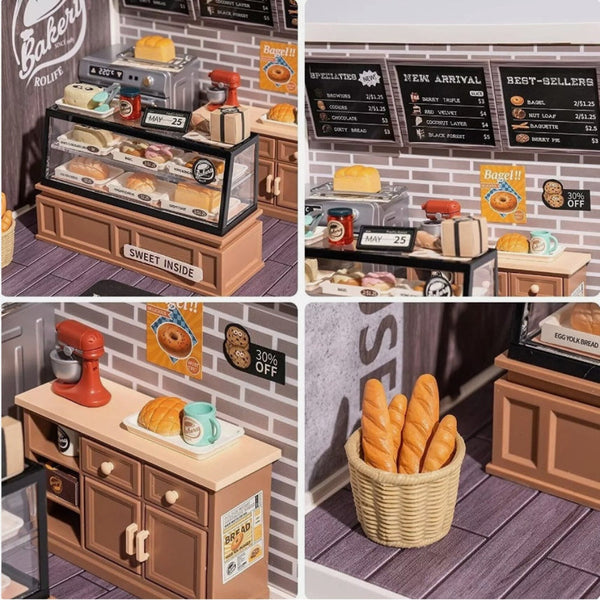 Iy Miniature Dollhouse Kits Super Bakery Craft For Christmas Gifts Doll Houses