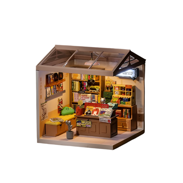 Diy Miniature Dollhouse Kits Super Store Fascinating Book Dw004 Puzzles