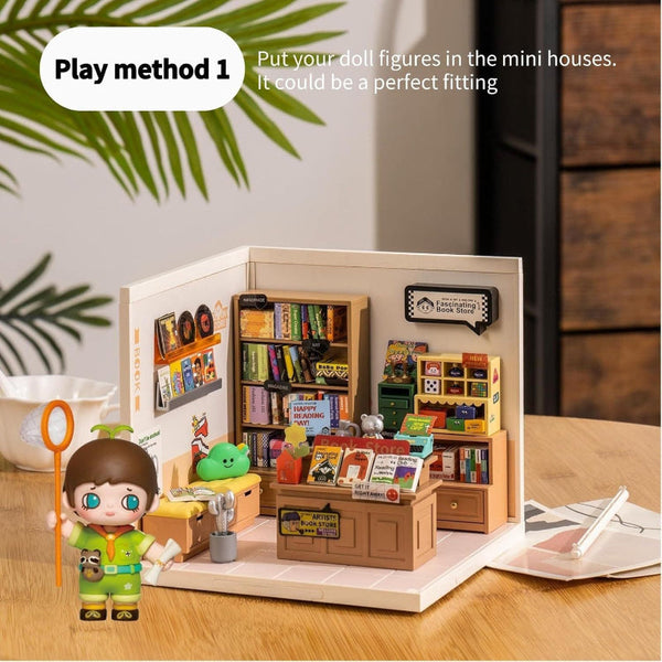 Diy Miniature Dollhouse Kits Super Store Fascinating Book Dw004 Puzzles
