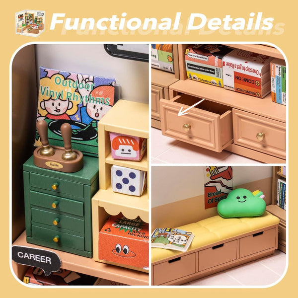 Diy Miniature Dollhouse Kits Super Store Fascinating Book Dw004 Puzzles