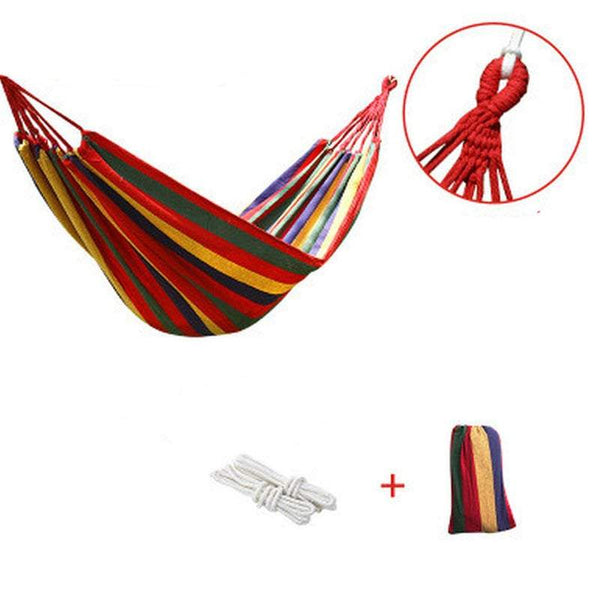 185 X 80Cm Rose Red Striped Hanging Swing Single People Heavy Duty Hammocks