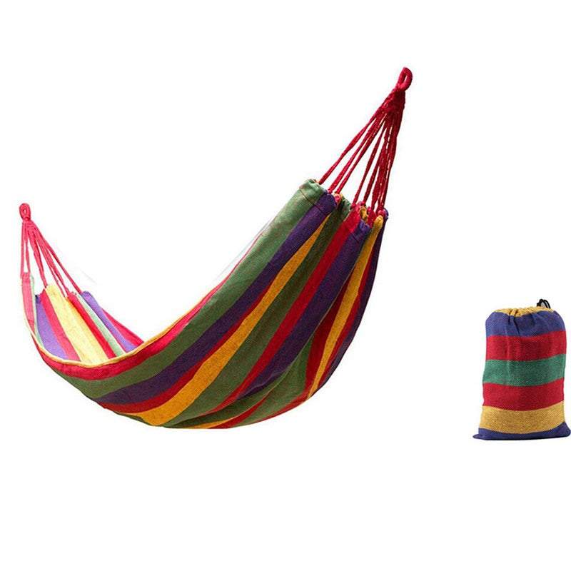 185 X 80Cm Rose Red Striped Hanging Swing Single People Heavy Duty Hammocks