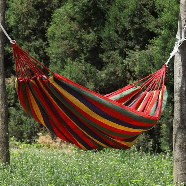 185 X 80Cm Rose Red Striped Hanging Swing Single People Heavy Duty Hammocks