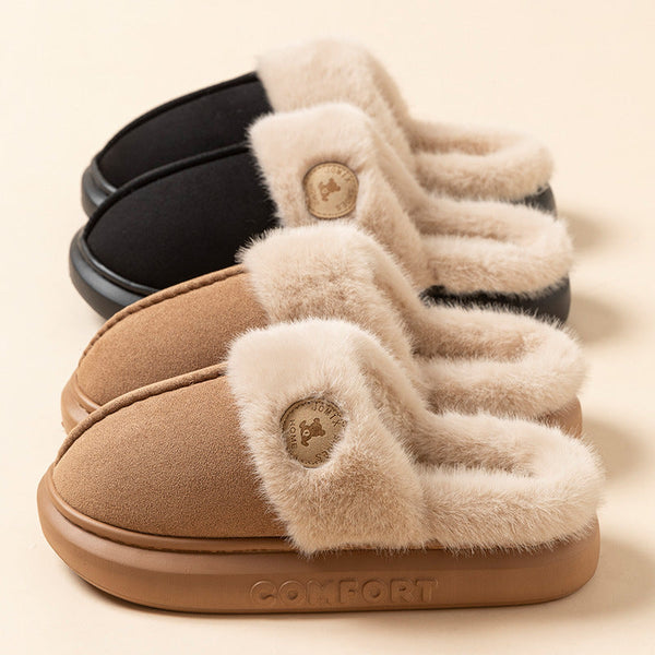 New Plush For Women And Men Winter Warm Home Indoor Fleece Shoes Slippers