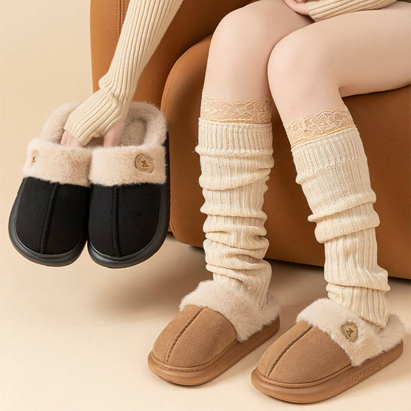New Plush For Women And Men Winter Warm Home Indoor Fleece Shoes Slippers
