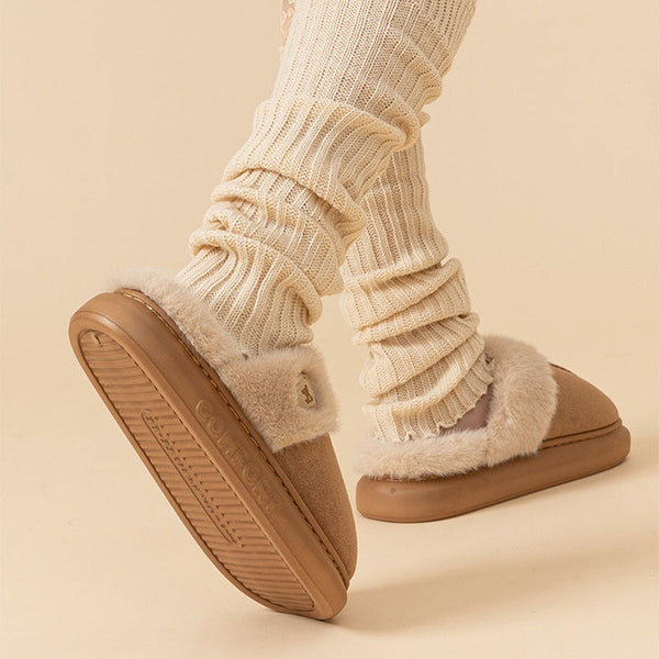 New Plush For Women And Men Winter Warm Home Indoor Fleece Shoes Slippers