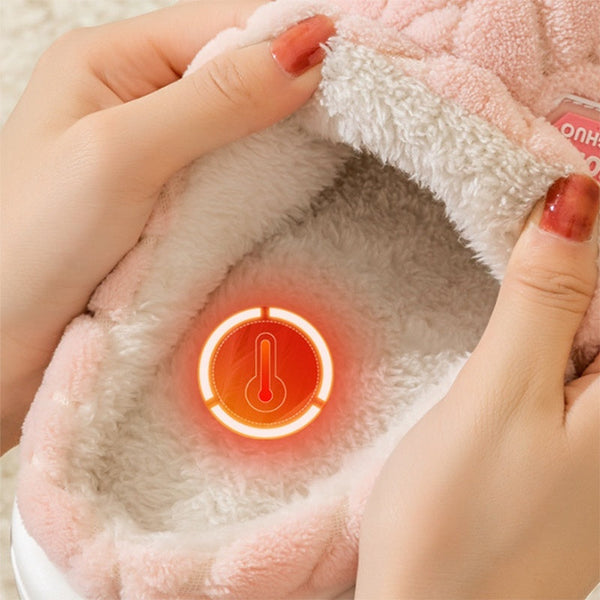 Non Slip Thick Soled Plush For Couples Winter Home Indoor Fleece Shoes Slippers
