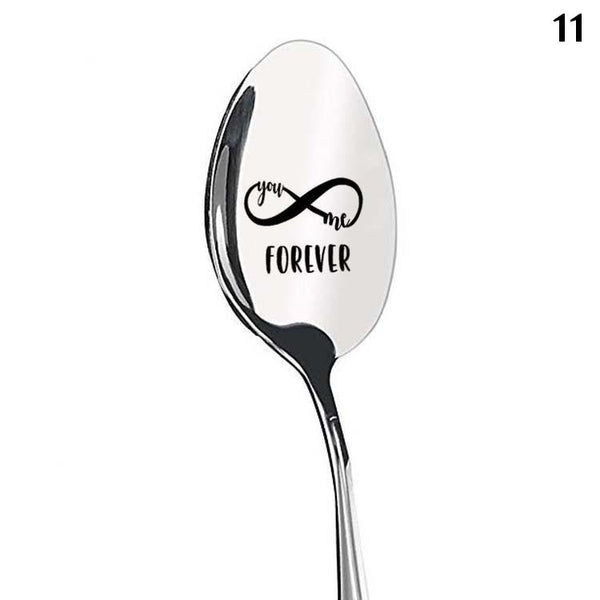 Valentine's Day Gift Stainless Steel Long Handle Spoon With Love Quotes Spoons
