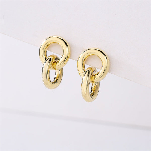 Veile Studios Glossy Geometric Retro High End Copper Cool Style Accessories Earrings