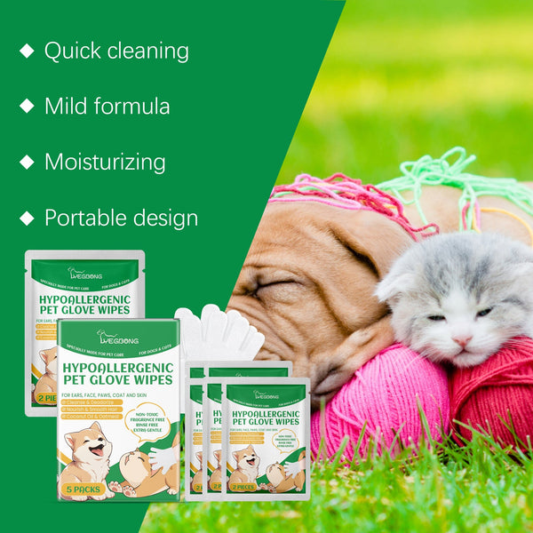 Pet Disposable Cleaning Gloves Dog Cat Hair And Skin Gentle Care Pet Grooming