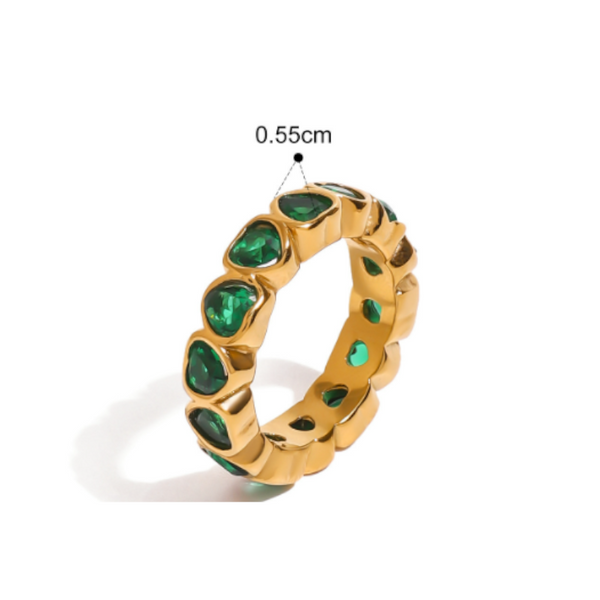 18K Gold Plated Inlaid Zircon Ring Rings