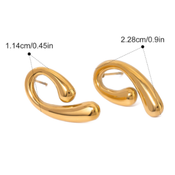 18K Gold Plated Stainless Steel Geometric Shape Earrings