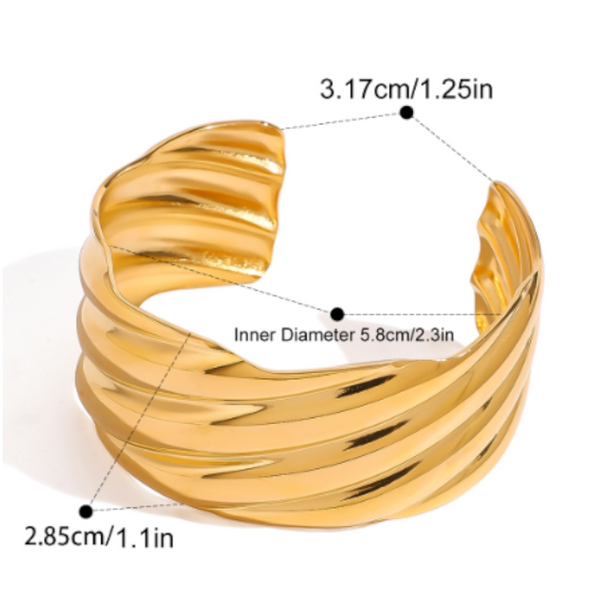 18K Gold Plated Stainless Steel Open Ring Rings