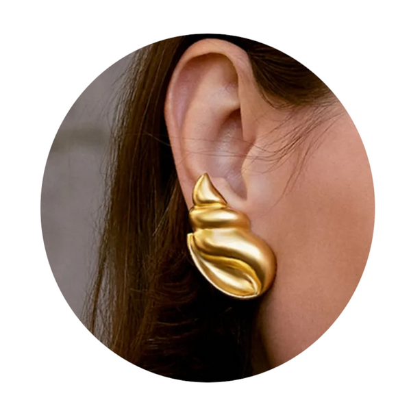18K Gold Plated Conch Earrings
