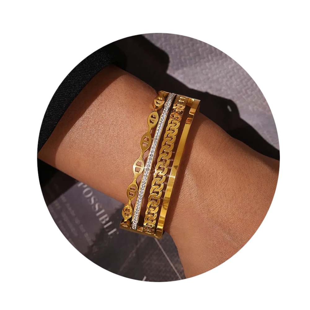 Veile Studios 18K Gold Plated Czech Diamond Bracelet Bracelets