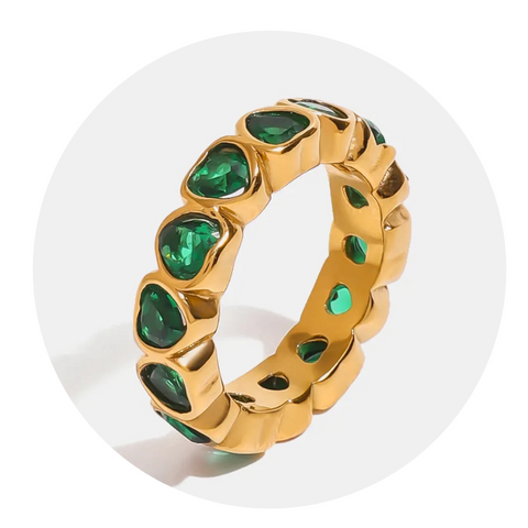 18K Gold Plated Inlaid Zircon Ring Rings