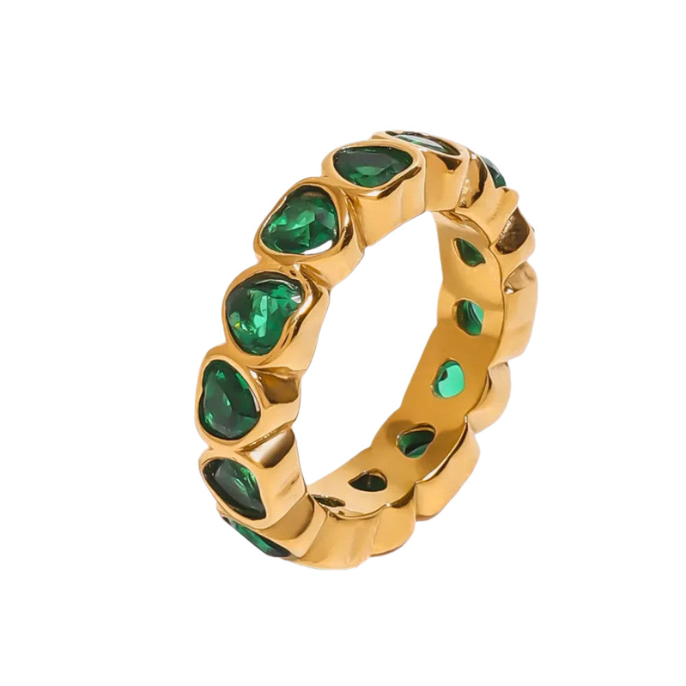 Veile Studios 18K Gold Plated Inlaid Zircon Ring Rings