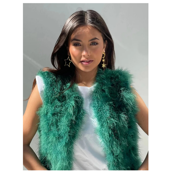 Veile Studios 18K Gold Plated Moon & Star Dangle Earrings