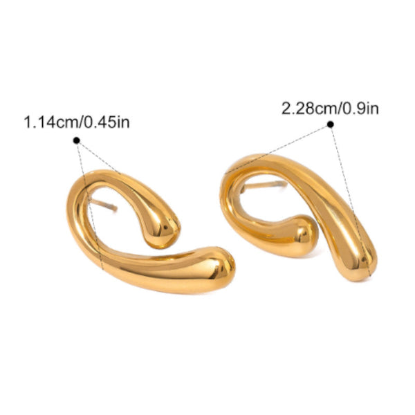 Veile Studios 18K Gold Plated Stainless Steel Geometric Shape Earrings