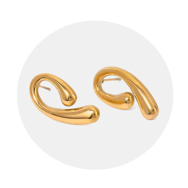 Veile Studios 18K Gold Plated Stainless Steel Geometric Shape Earrings