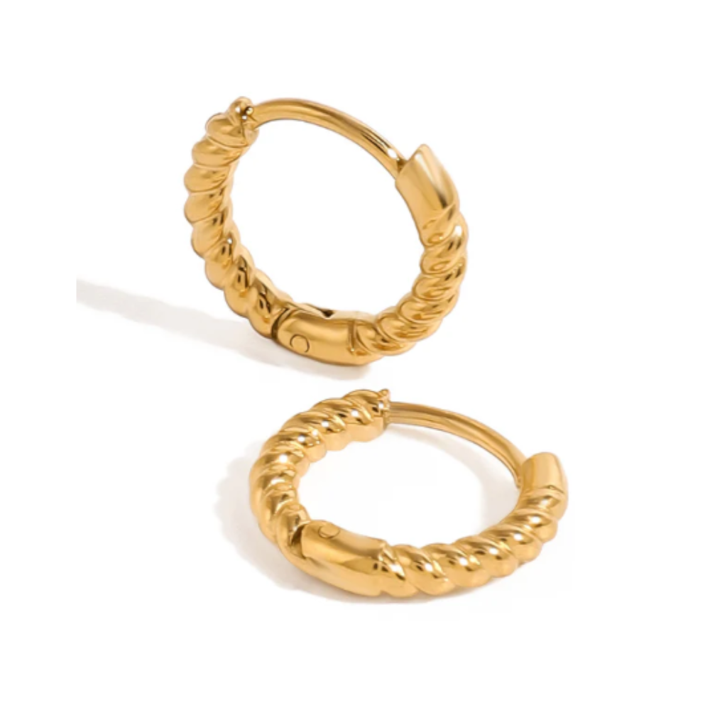 18K Gold Plated Stainless Steel Huggie Earrings