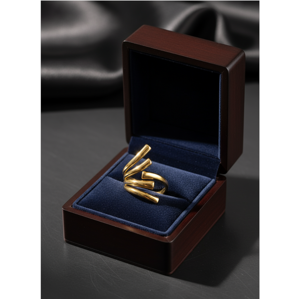 18K Gold Plated Stainless Steel Irregular Open Ring Rings