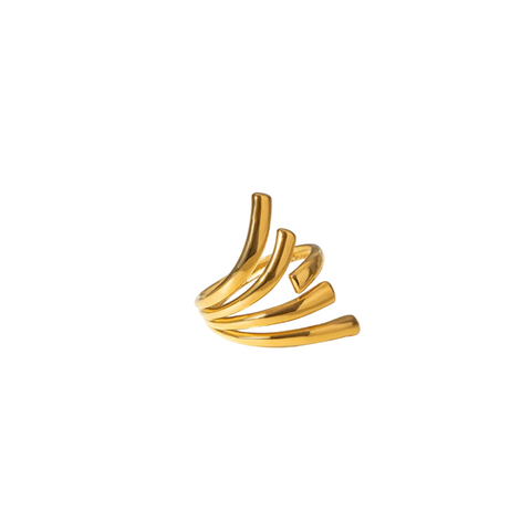 18K Gold Plated Stainless Steel Irregular Open Ring Rings