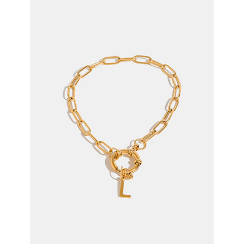 18K Gold Plated Stainless Steel Letter Bracelet Bracelets