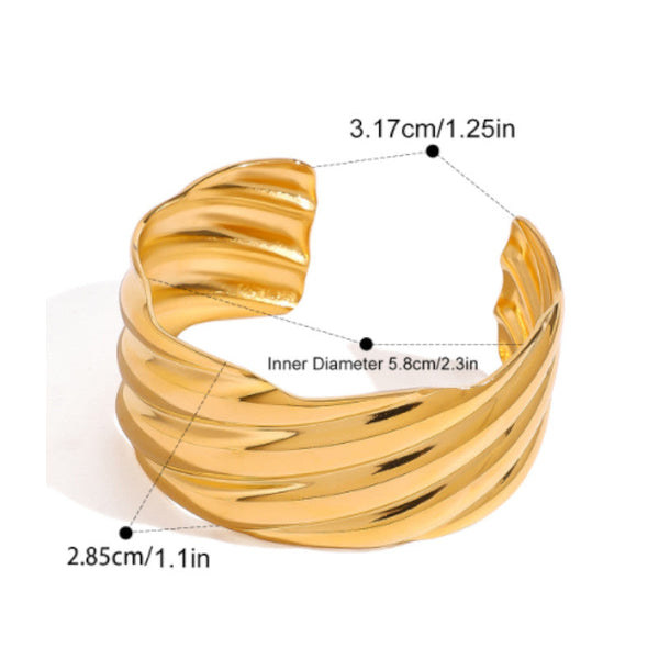 Veile Studios 18K Gold Plated Stainless Steel Open Ring Rings